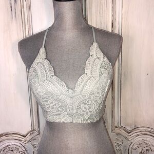 Phanuel Soft Sea foam Green Lace Adjustable Strap Crop Cami Size S-M
